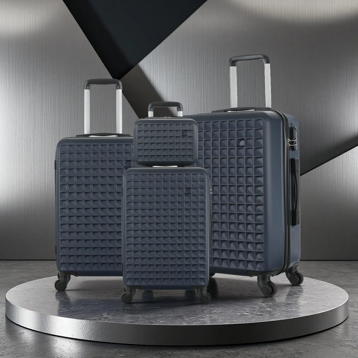 NONECN ABS Hardside 4-Piece Spinner Luggage Set With 3-Digit Lock