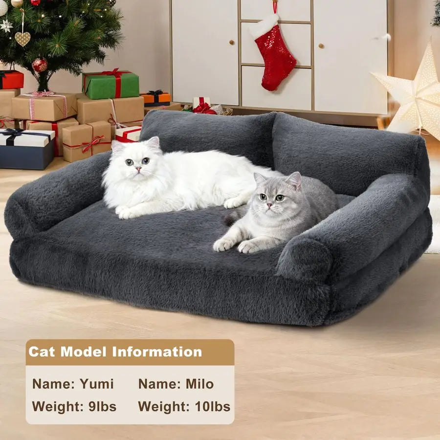 Cat Bed Plush Indoor Cat Couch For Medium Pets