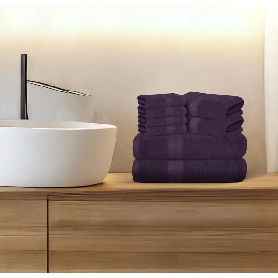 8-Piece Luxury Towels Set 600 GSM Ring Spun Cotton