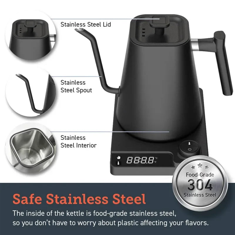 Terleia 1000W Gooseneck Electric Kettle With Temperature Control