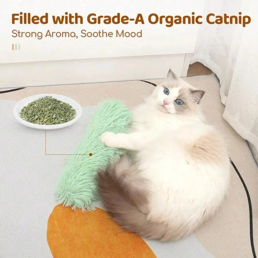 Cat Toys 3 Pack Soft Plush Kicker Catnip Interactive Indoor Toys