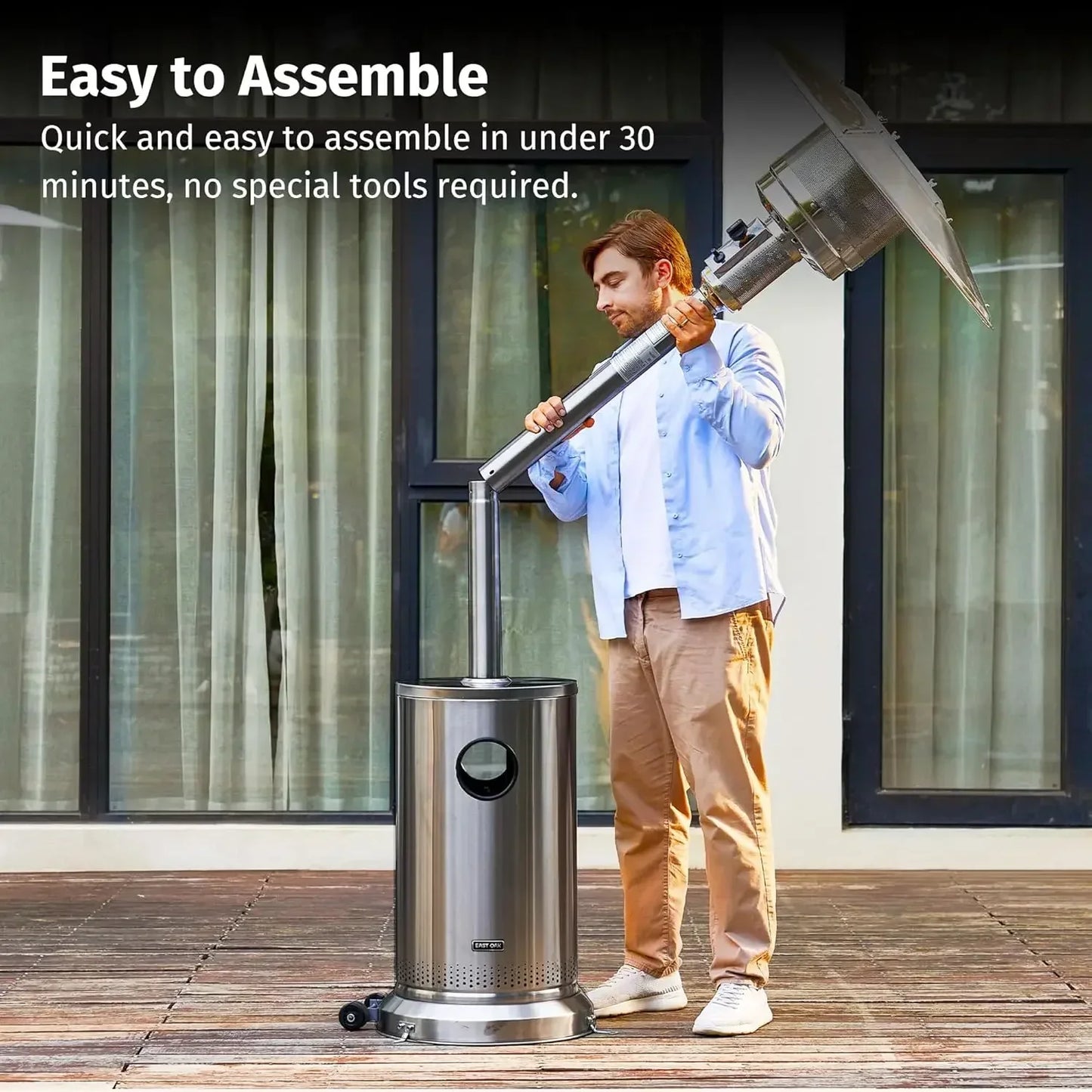 Anti Rust 50000 BTU Patio Heater With Stainless Steel Burner