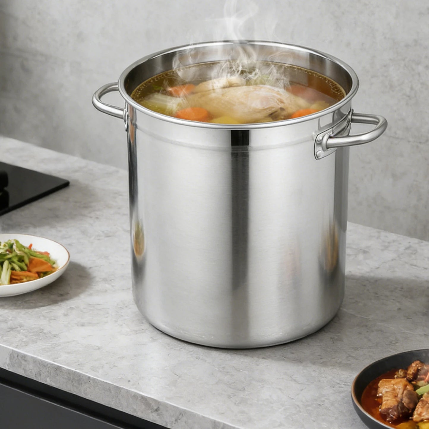 Stainless Steel Stockpot With Lid For Canning And Induction Cooking