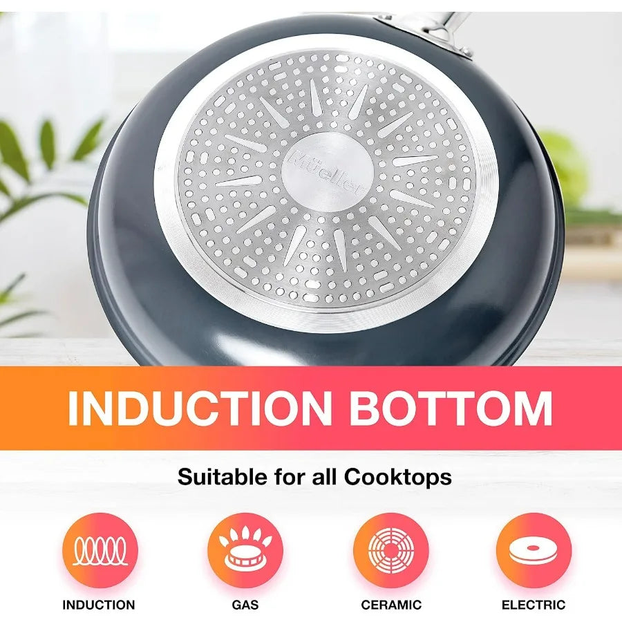 Sapphire UltraClad 24 Piece Induction Cookware Set Nonstick Pots and Pans
