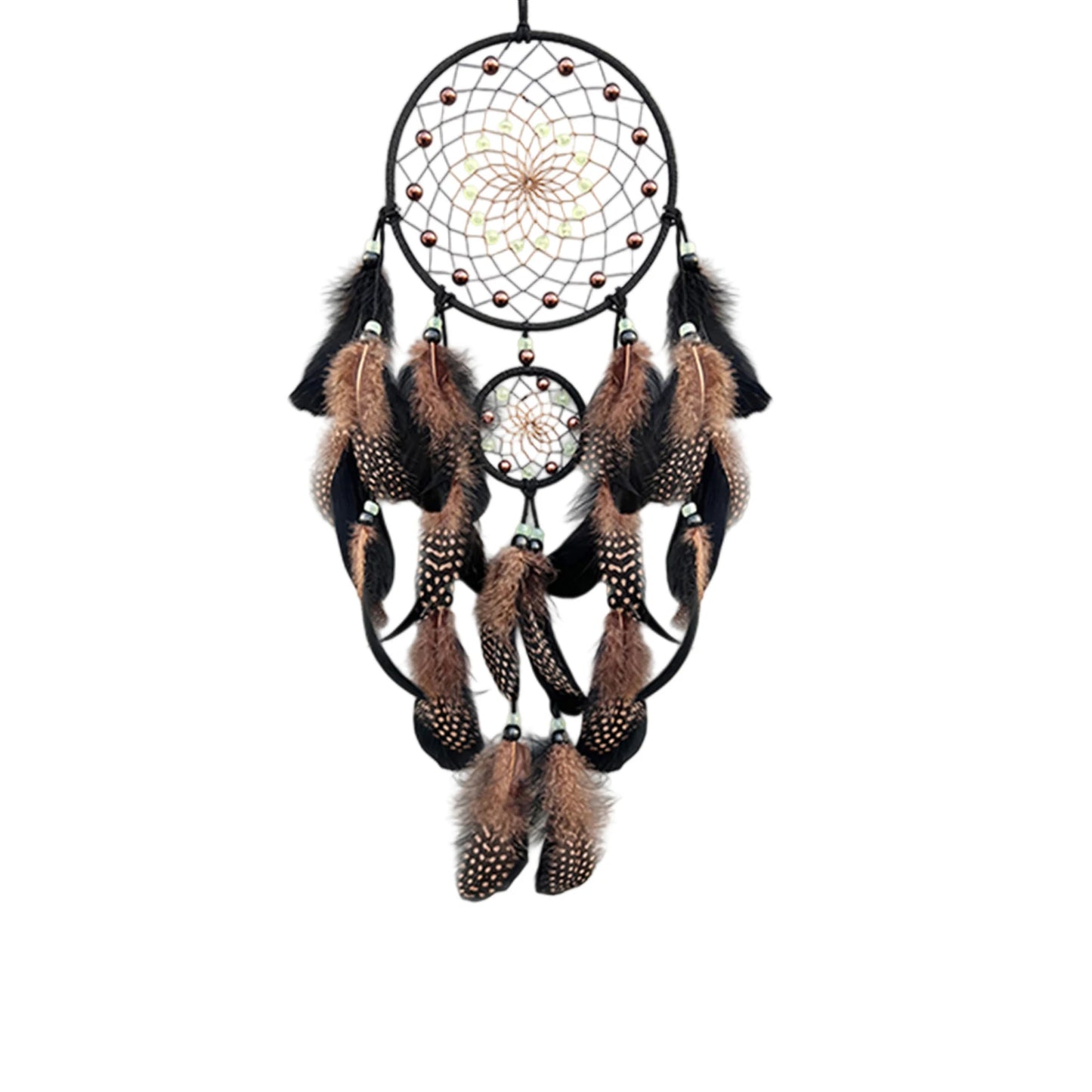 Handcrafted Dream Catcher Wall Hanging With Peacock Feathers And Beads