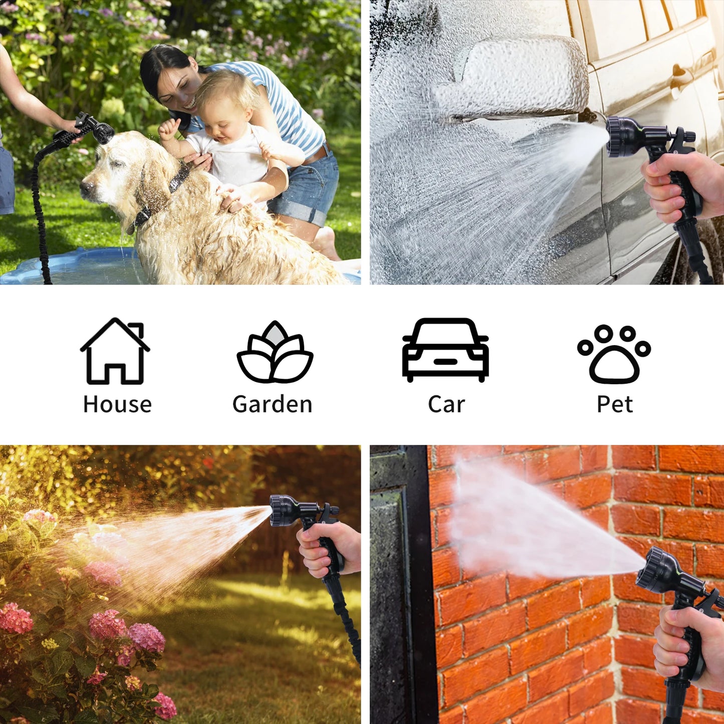 GardenJoy Expandable Water Hose For Garden And Car Wash
