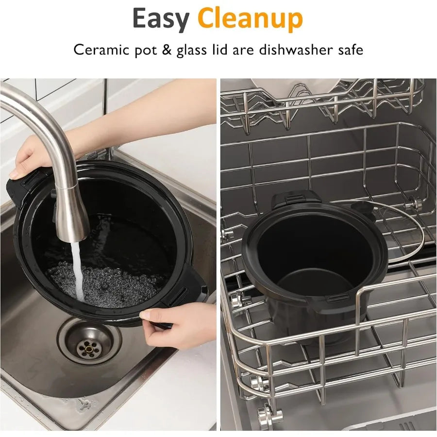 MDNG Programmable Slow Cooker With Locking Lid And Ceramic Pot