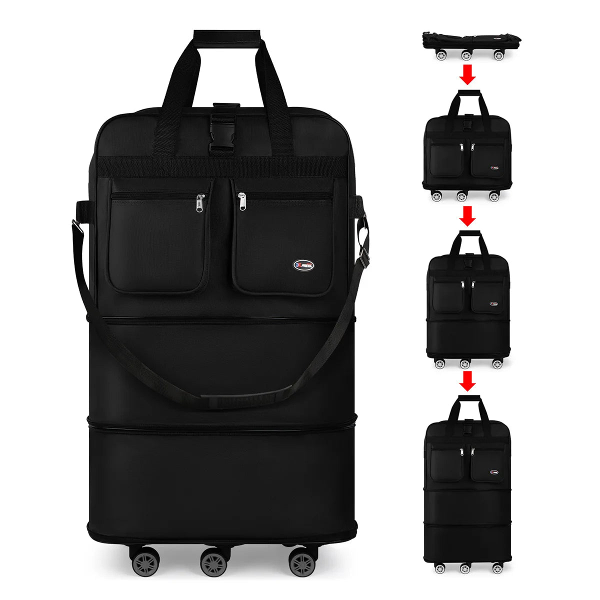 New York XPress Foldable Travel Bag With Wheels Expandable Duffel