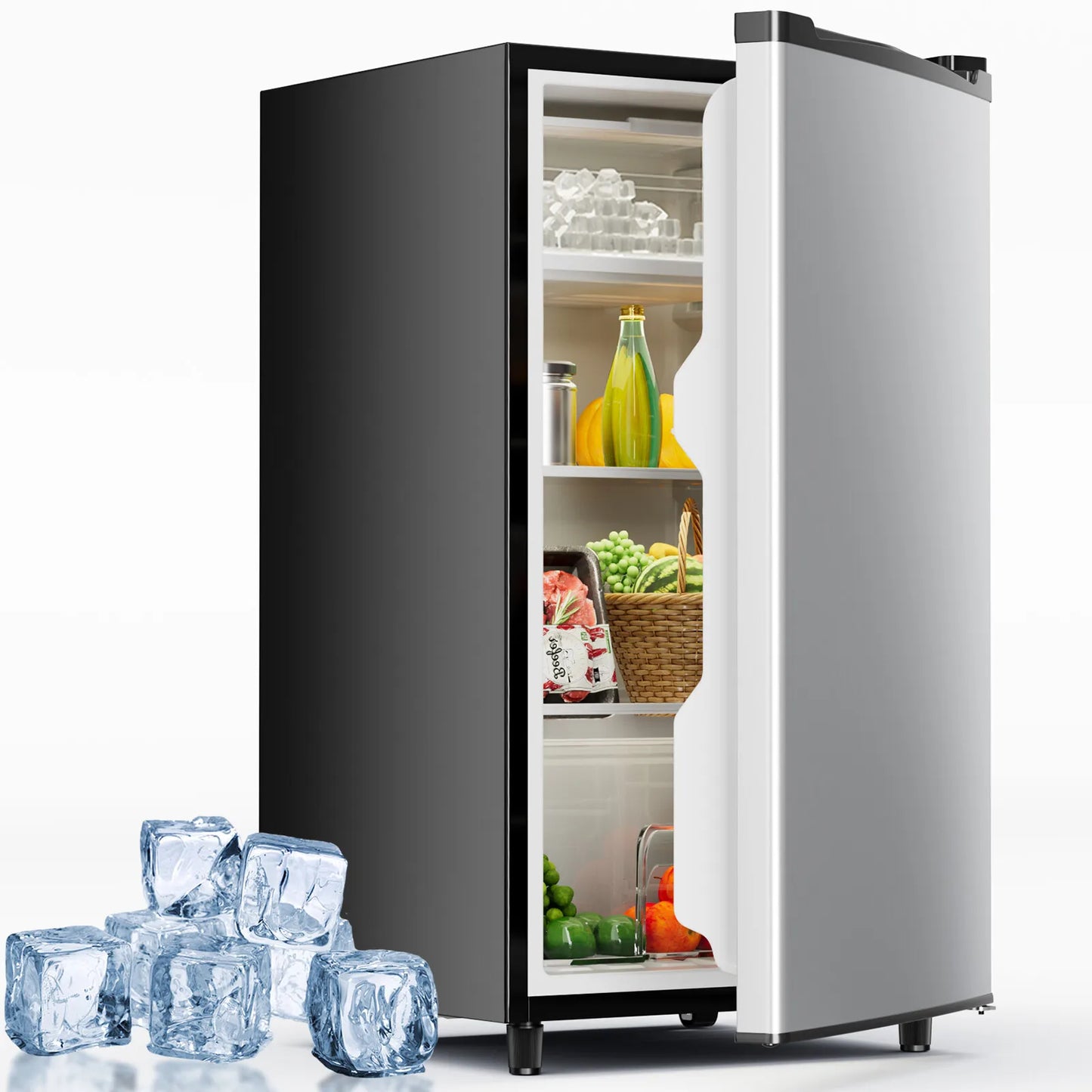 Quiet Compact Mini Fridge With Freezer Compartment Single Door Design