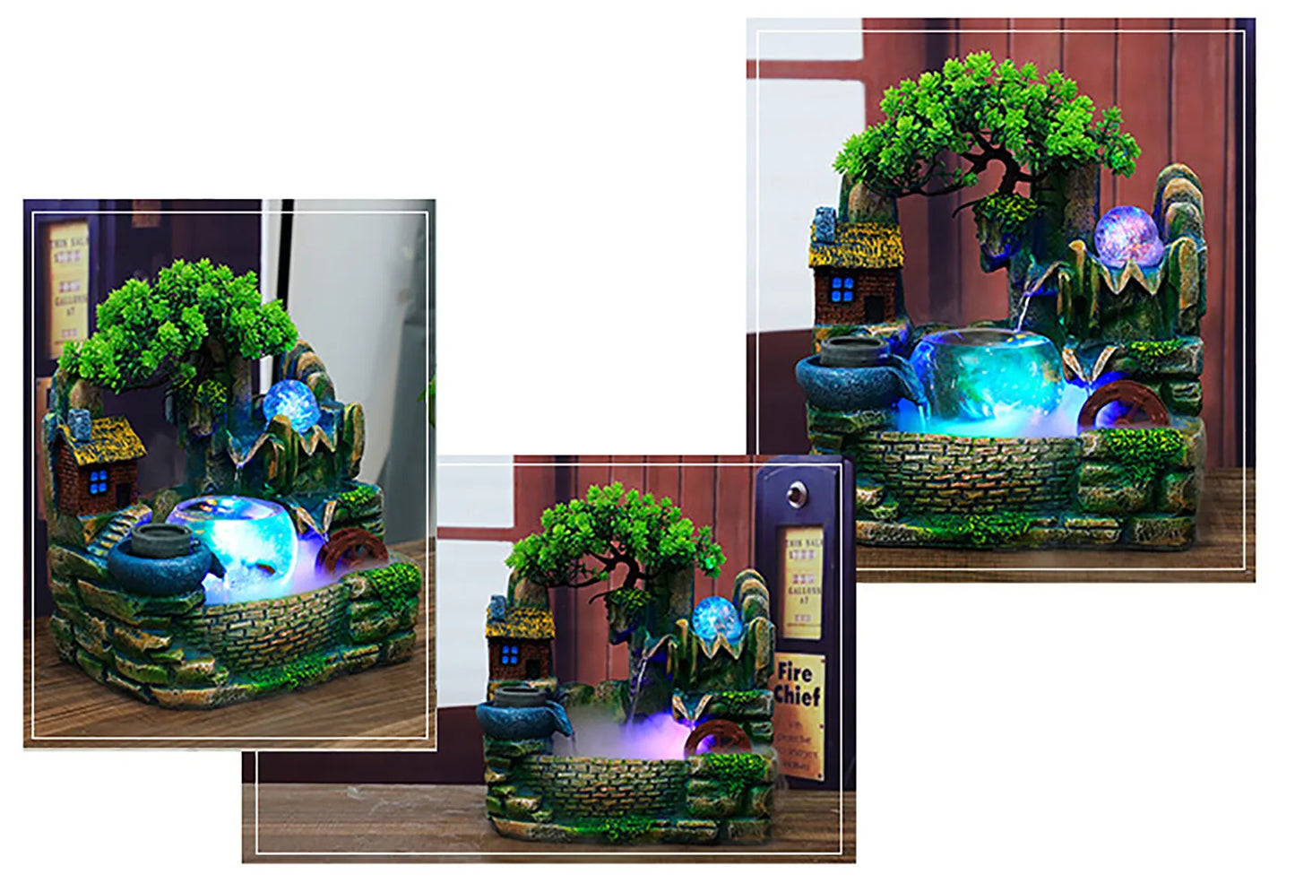 Desktop Fountain Waterfall Indoor Decor Landscape Rockeries Ornaments