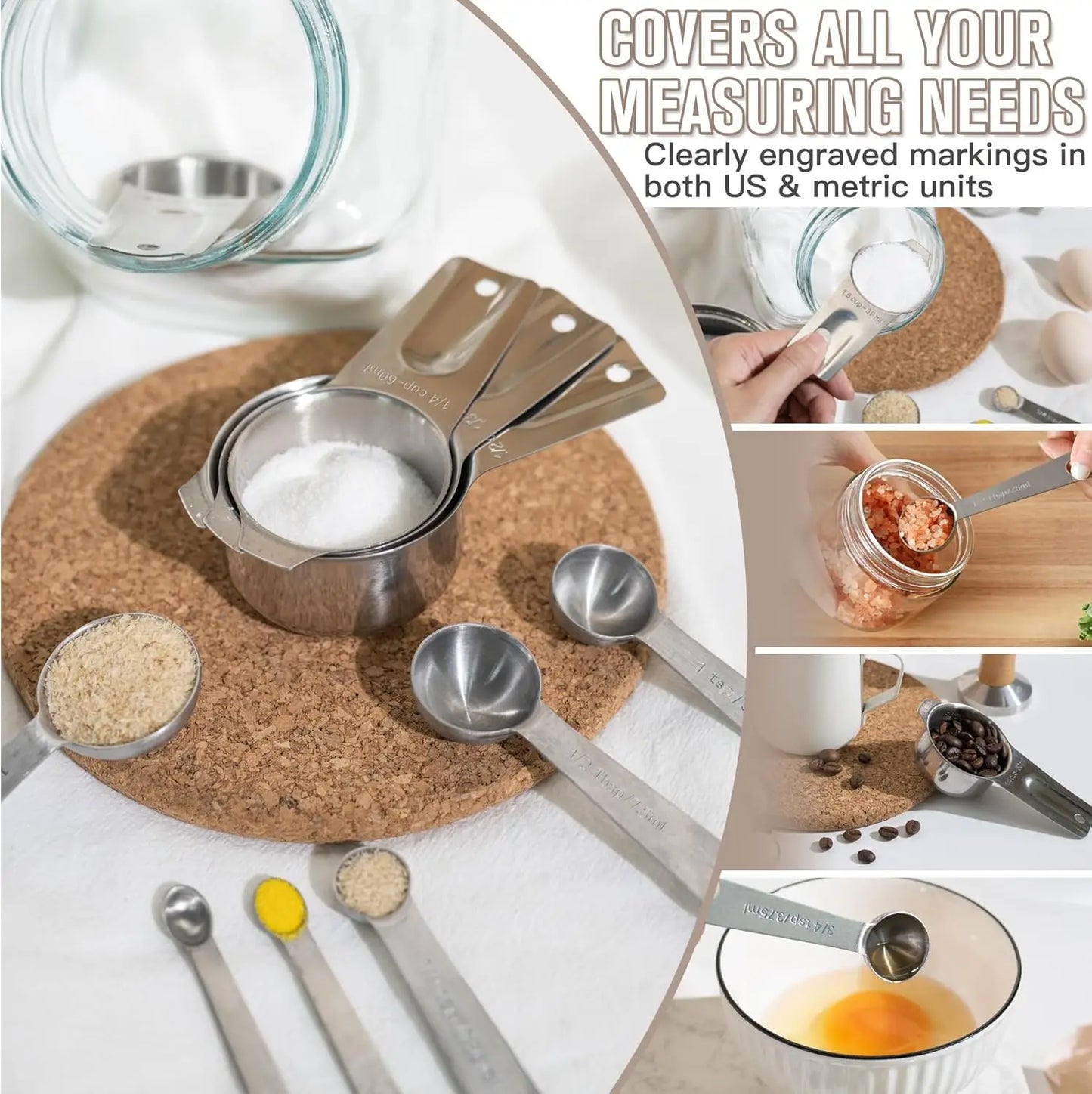 XMSJ Mixing Bowls With Lids Stainless Steel Nesting Set