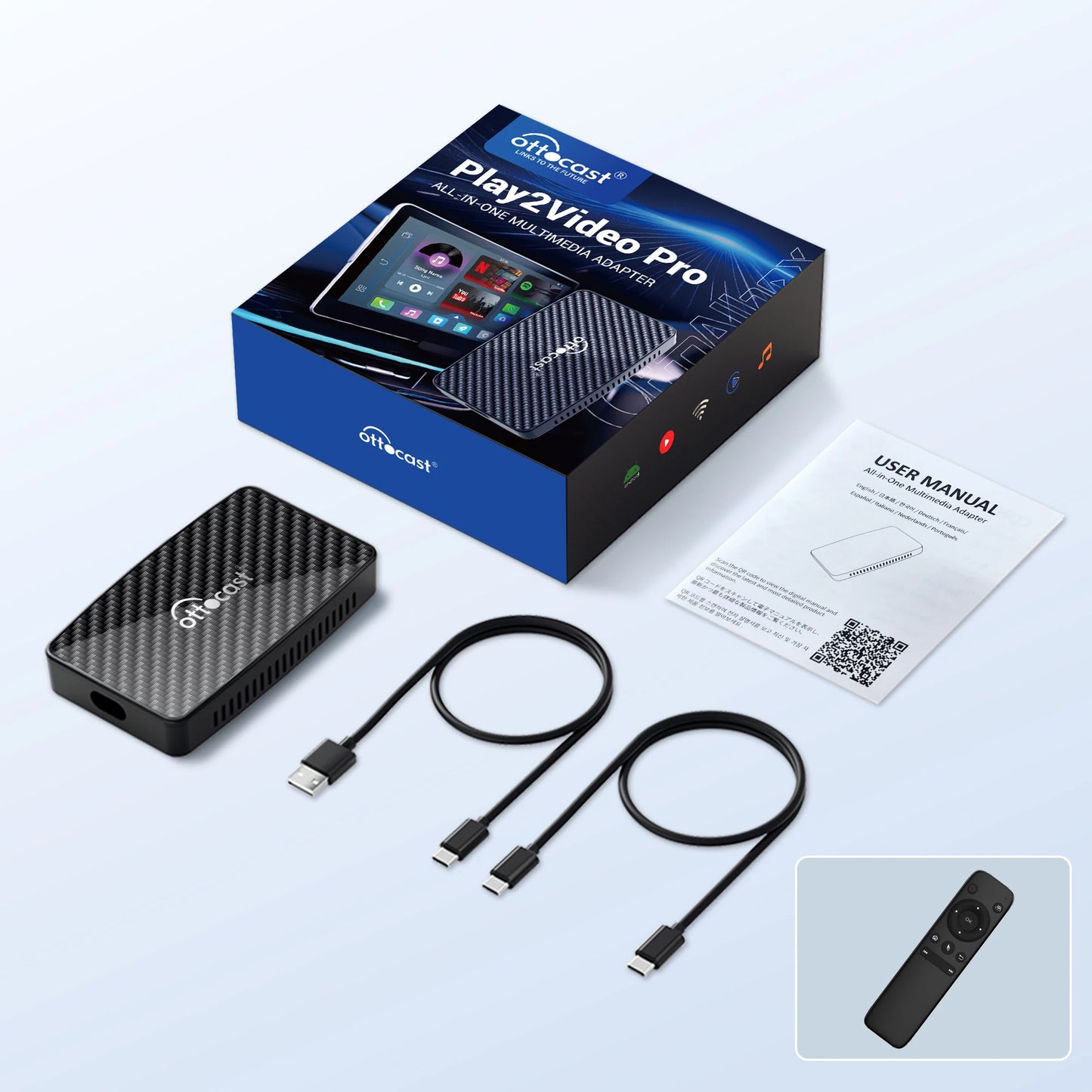 OTTOCAST Play2Video Pro Wireless CarPlay Android Auto Adapter