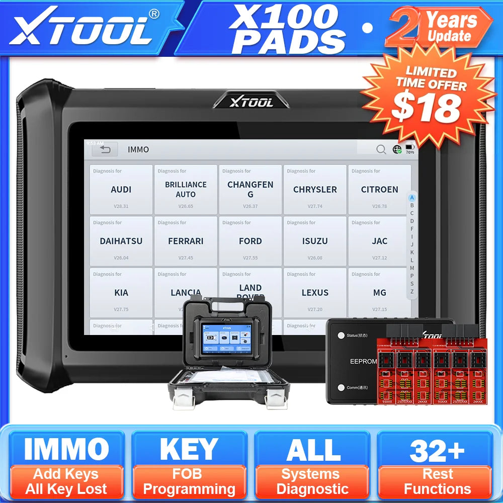 XTOOL X100PADS V2 IMMO Key Programming Tool All Keys