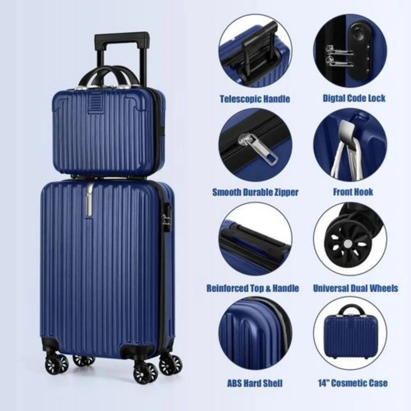 NONECN 2-Piece Hardshell Luggage Set With Spinner Wheels