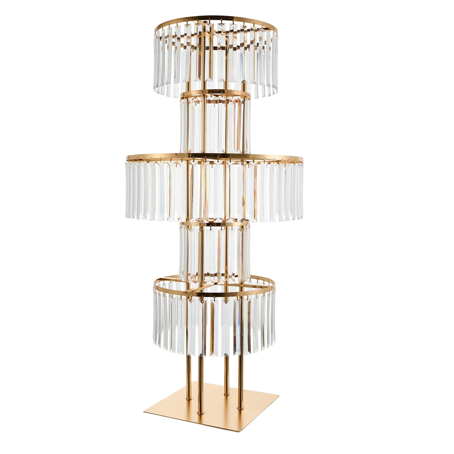 5-Tier Gold Wedding Flower Stand Iron And Acrylic Centerpiece