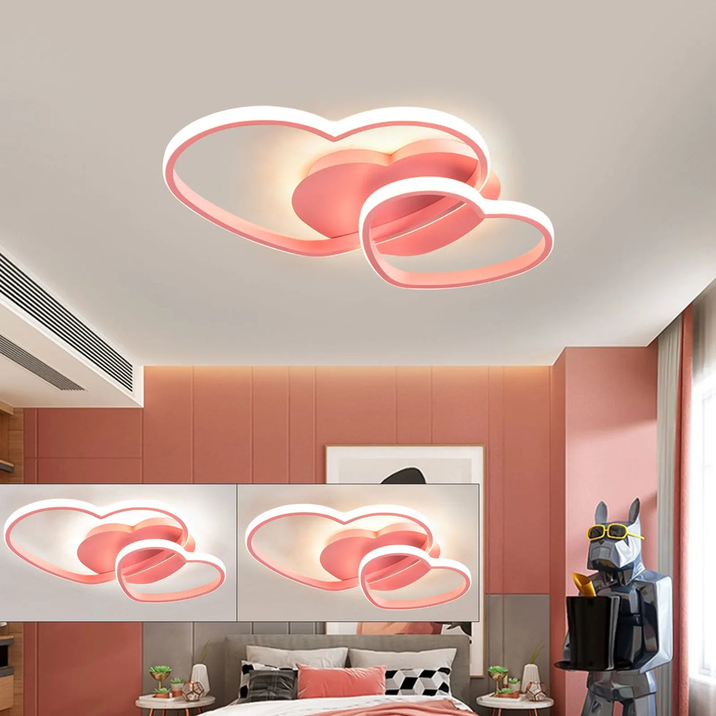 Heart Shaped Ceiling Light Modern Iron Acrylic Fixture
