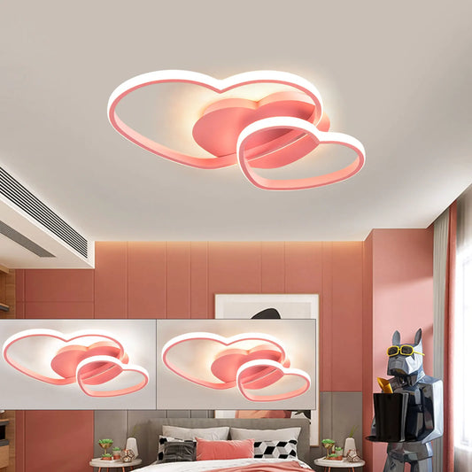 Heart Shaped Ceiling Light Modern Iron Acrylic Fixture