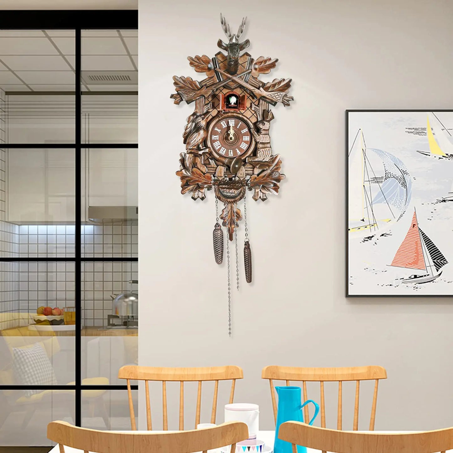 Traditional Black Forest Cuckoo Wall Clock for Living Room