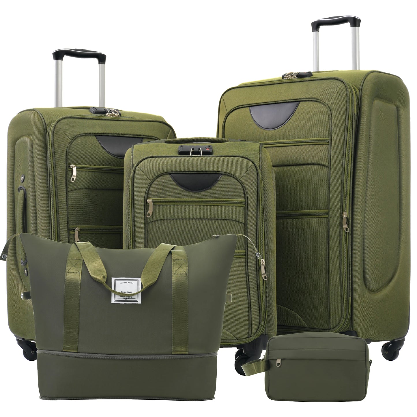 NONECN Softside Luggage Expandable 5 Piece Set Duffel Bag