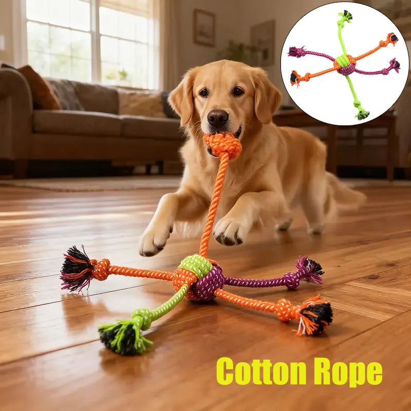Durable Dog Rope Toy For Teeth Cleaning And Interactive Chewing