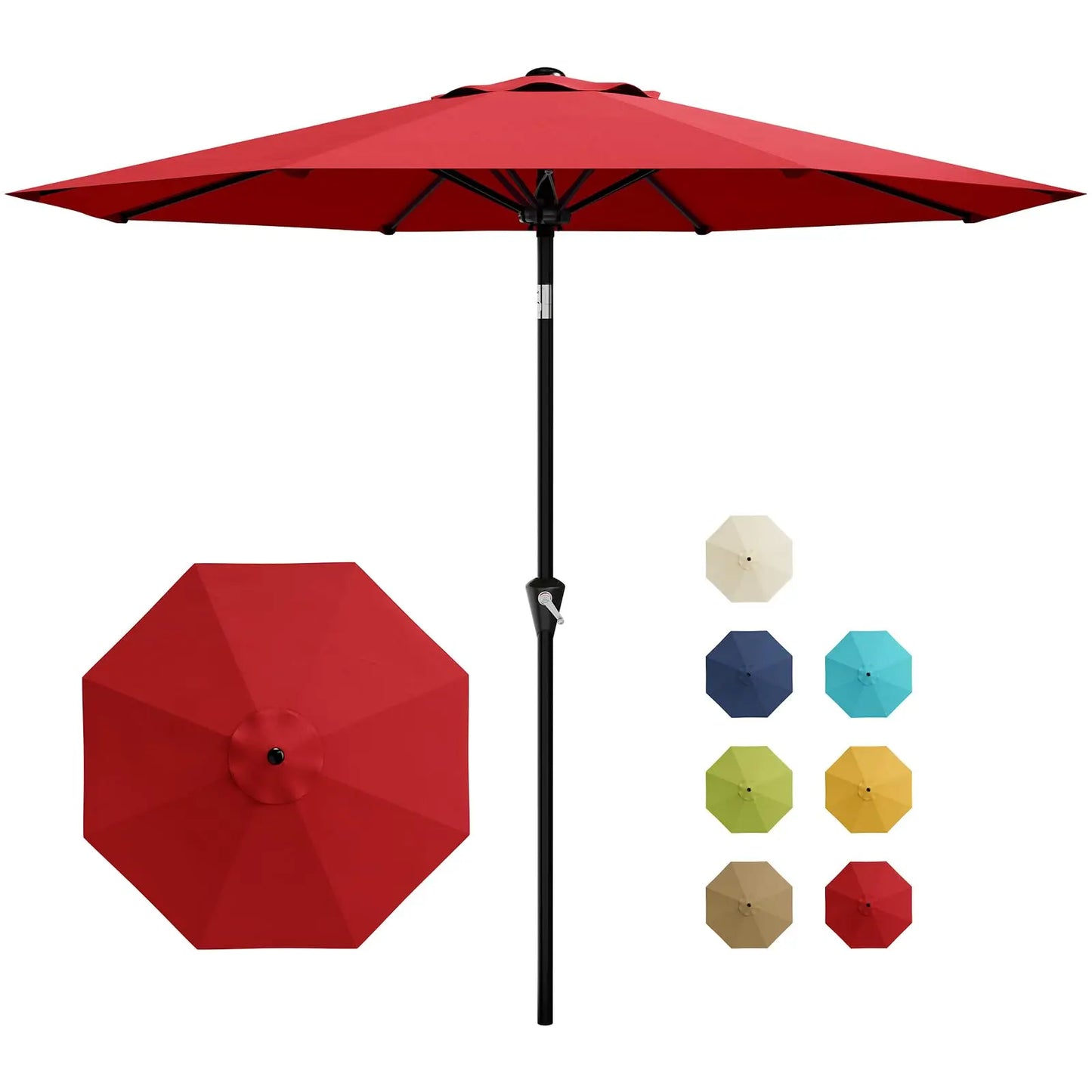 HiMISS Crank Tilt Patio Umbrella Outdoor Market UV Protection