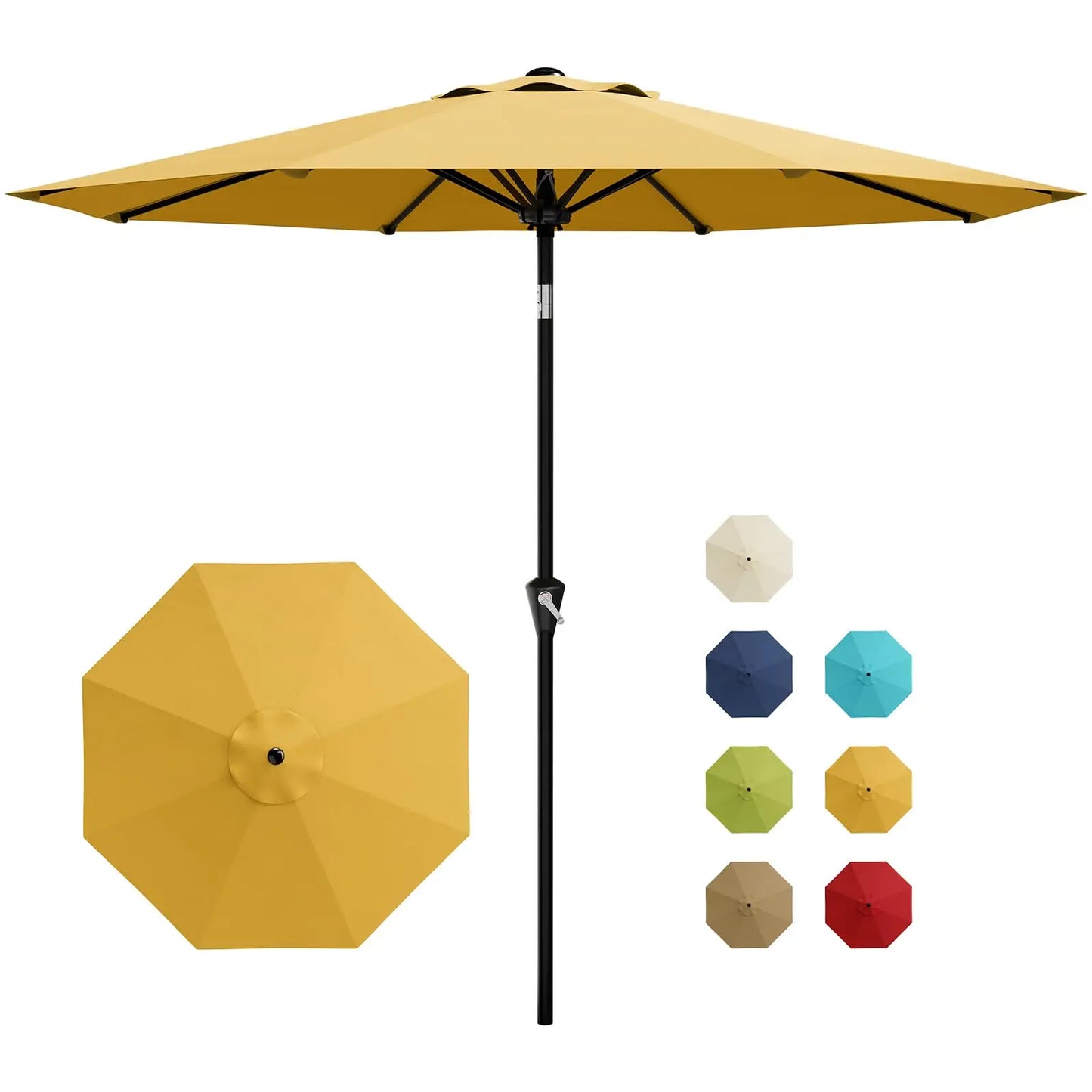 HiMISS Crank Tilt Patio Umbrella Outdoor Market UV Protection