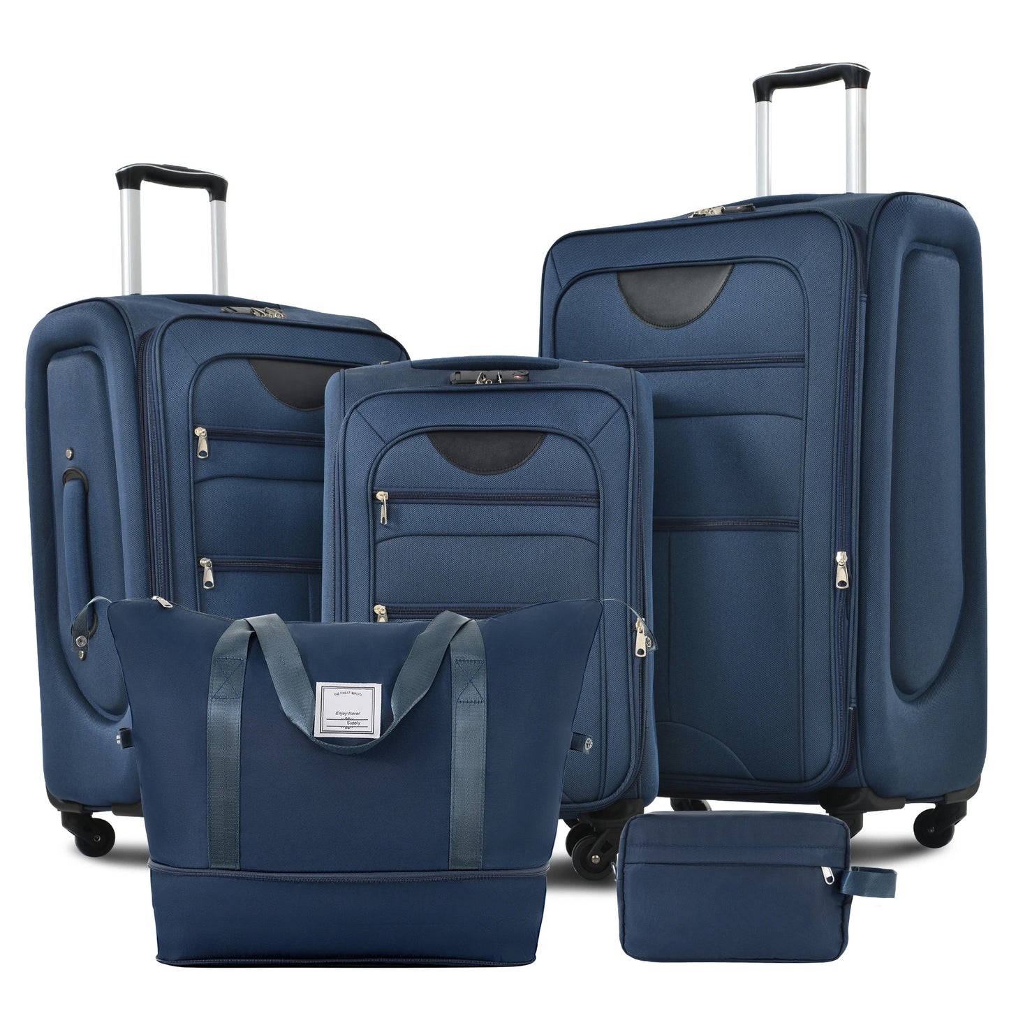 NONECN Softside Luggage Expandable 5 Piece Set Duffel Bag