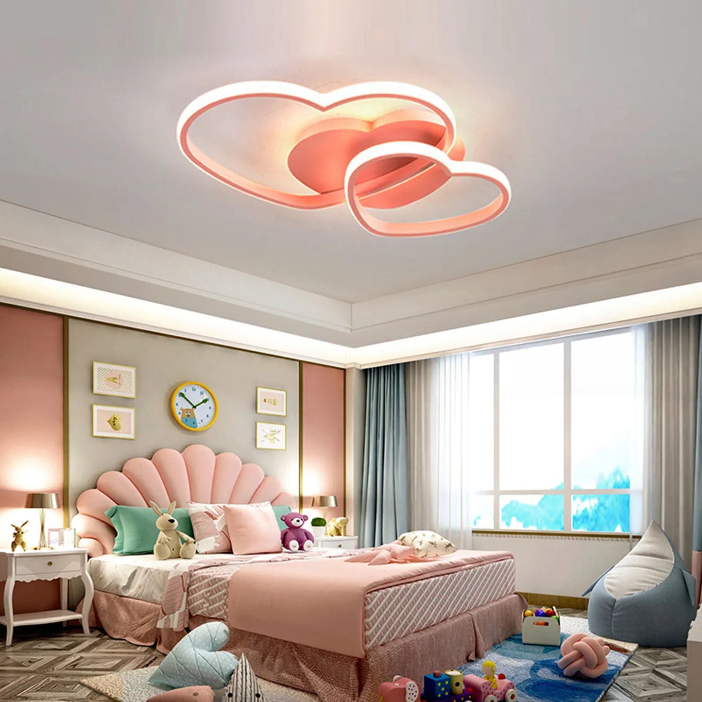 Heart Shaped Ceiling Light Modern Iron Acrylic Fixture
