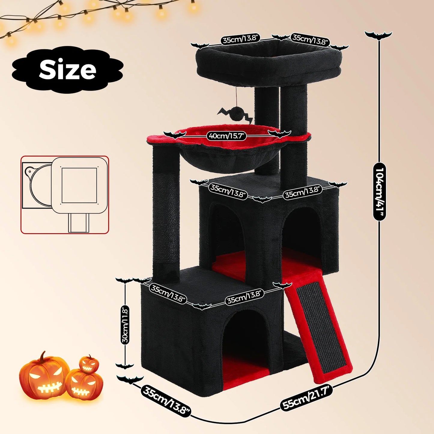 PAWZ Road Cat Tree Indoor Multi-Level Tower With Condos
