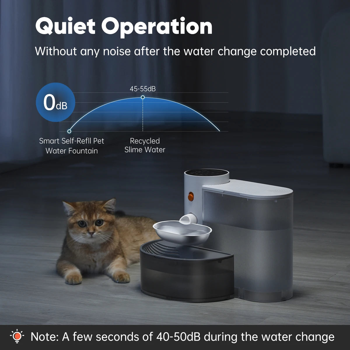 Booteely Stainless Steel Pet Water Dispenser With Purifier For Cats