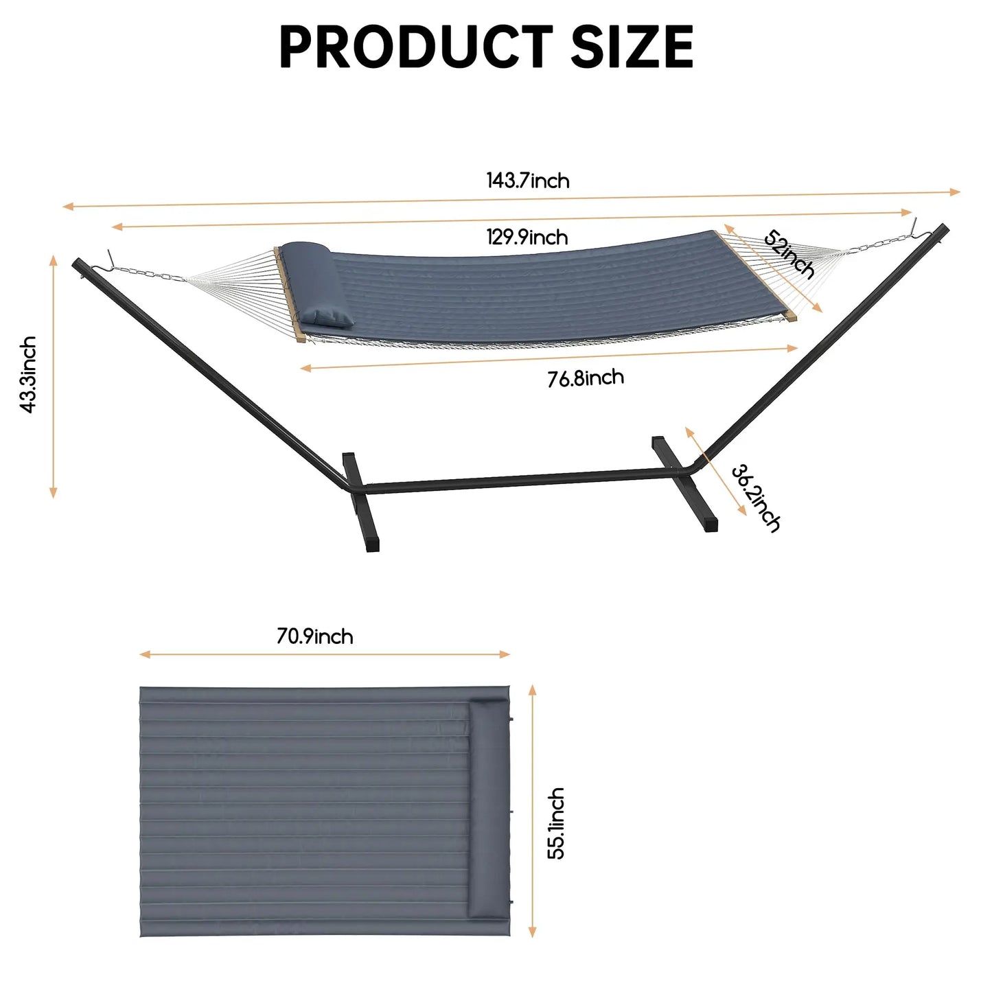 HiMISS Portable Double Hammock With Stand Two Person Outdoor