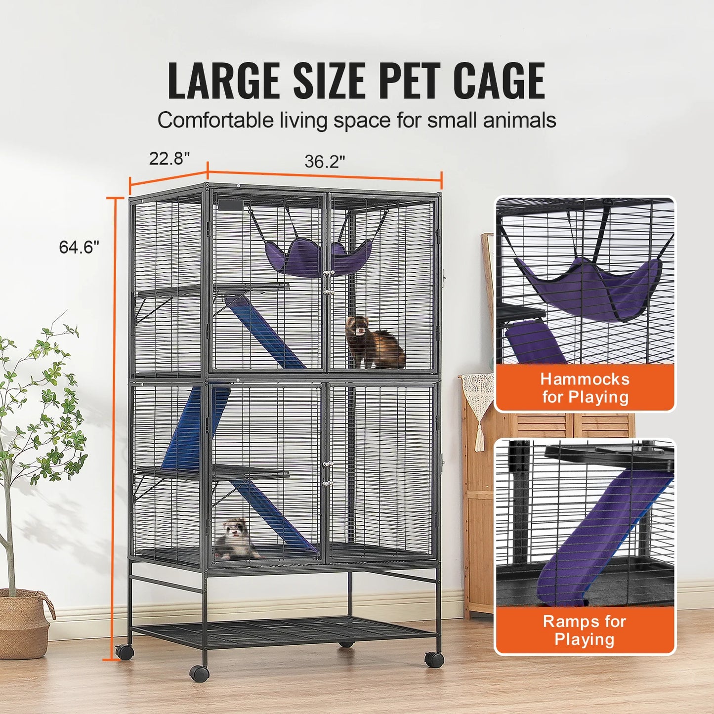 SucceBuy Metal Ferret Cage 4 Tier Critter Nation Cage