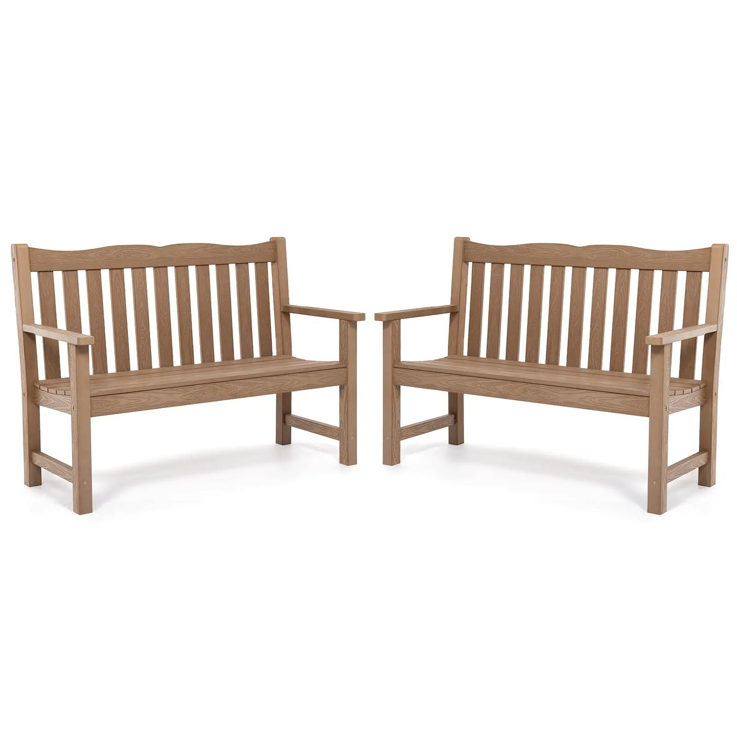 YTYIN All Weather Outdoor Bench 2 Person Poly Lumber 800lb