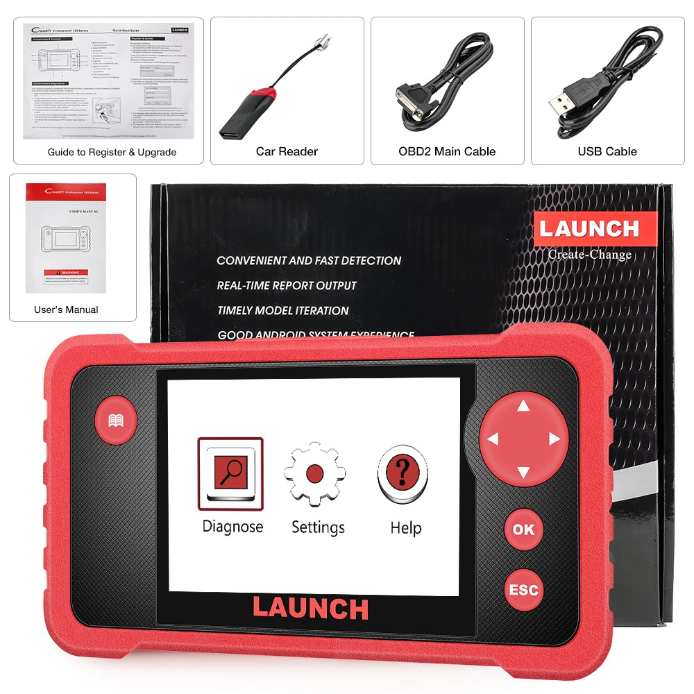 Launch Creader CRP123 V2.0 Engine Transmission SRS ABS OBD2 Scanner