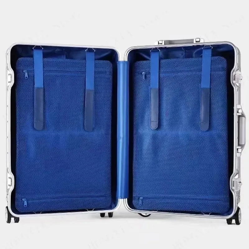 NONECN Aluminum Magnesium Alloy Travel Luggage Rolling Suitcase