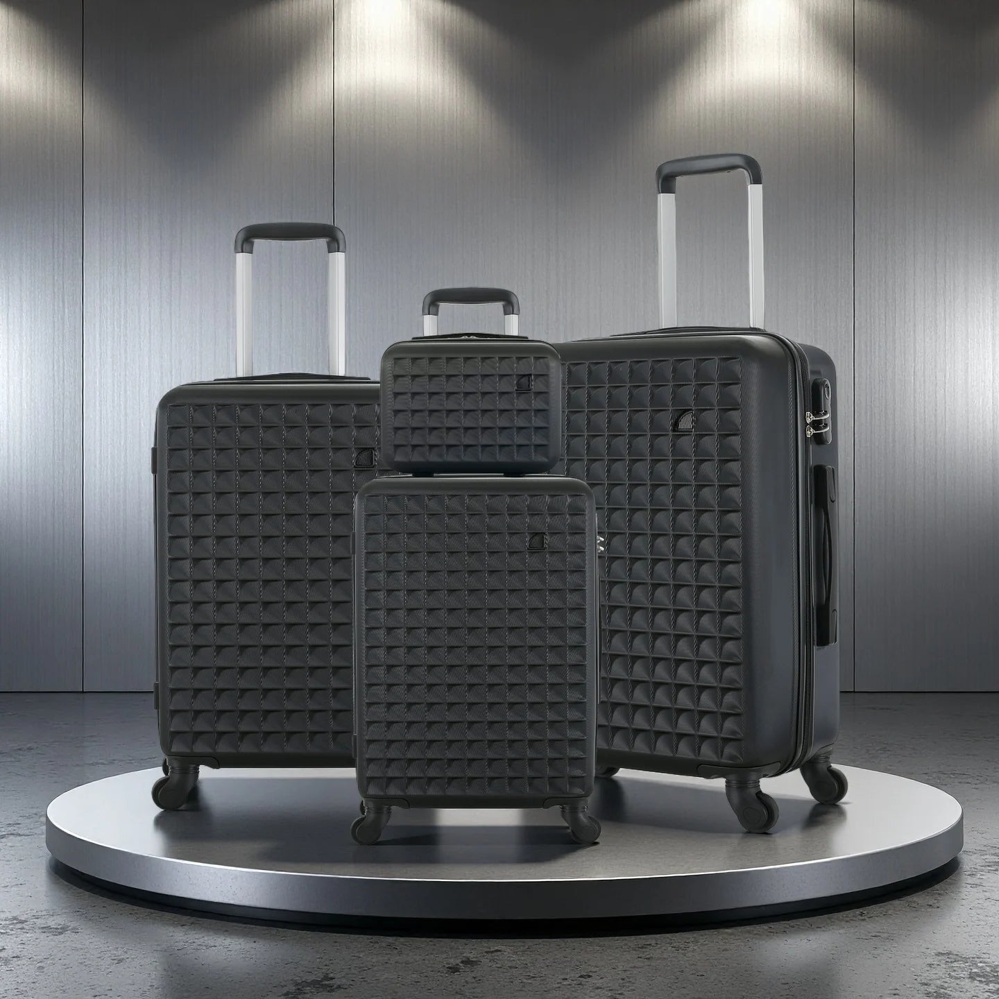 NONECN ABS Hardside 4-Piece Spinner Luggage Set With 3-Digit Lock