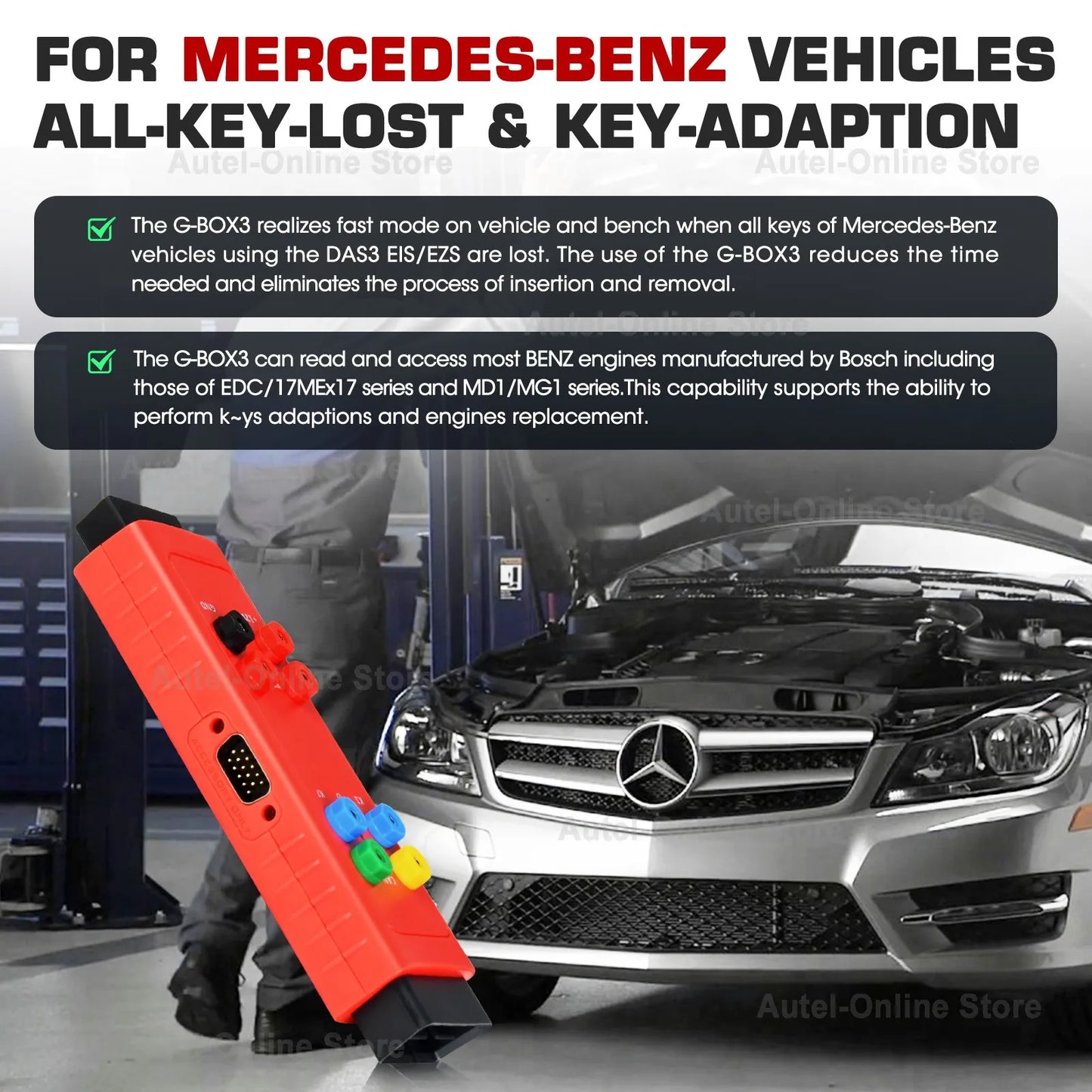 Autel GBOX3 Key Programming Tool For Mercedes Benz BMW Toyota All Keys Lost
