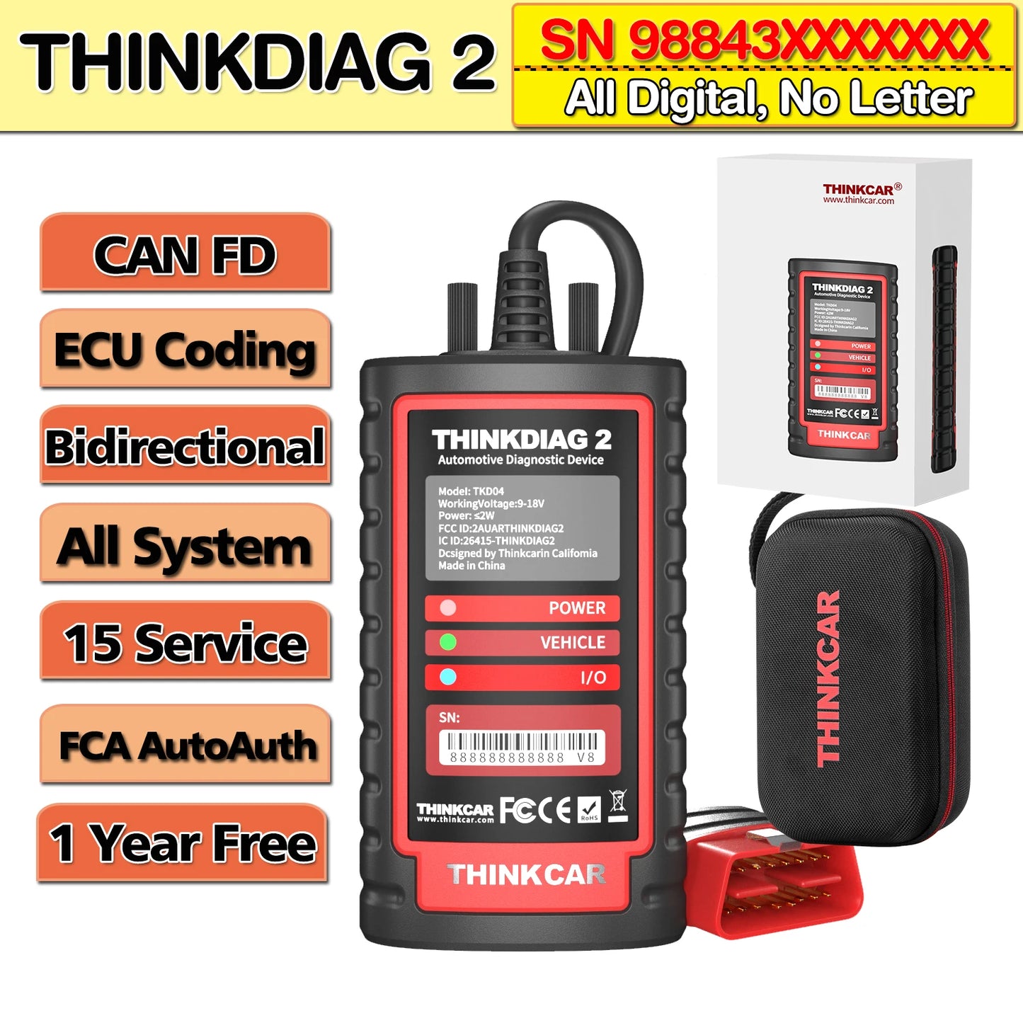 THINKCAR ThinkDiag 2 All Software Diagnostic Tool With CAN FD