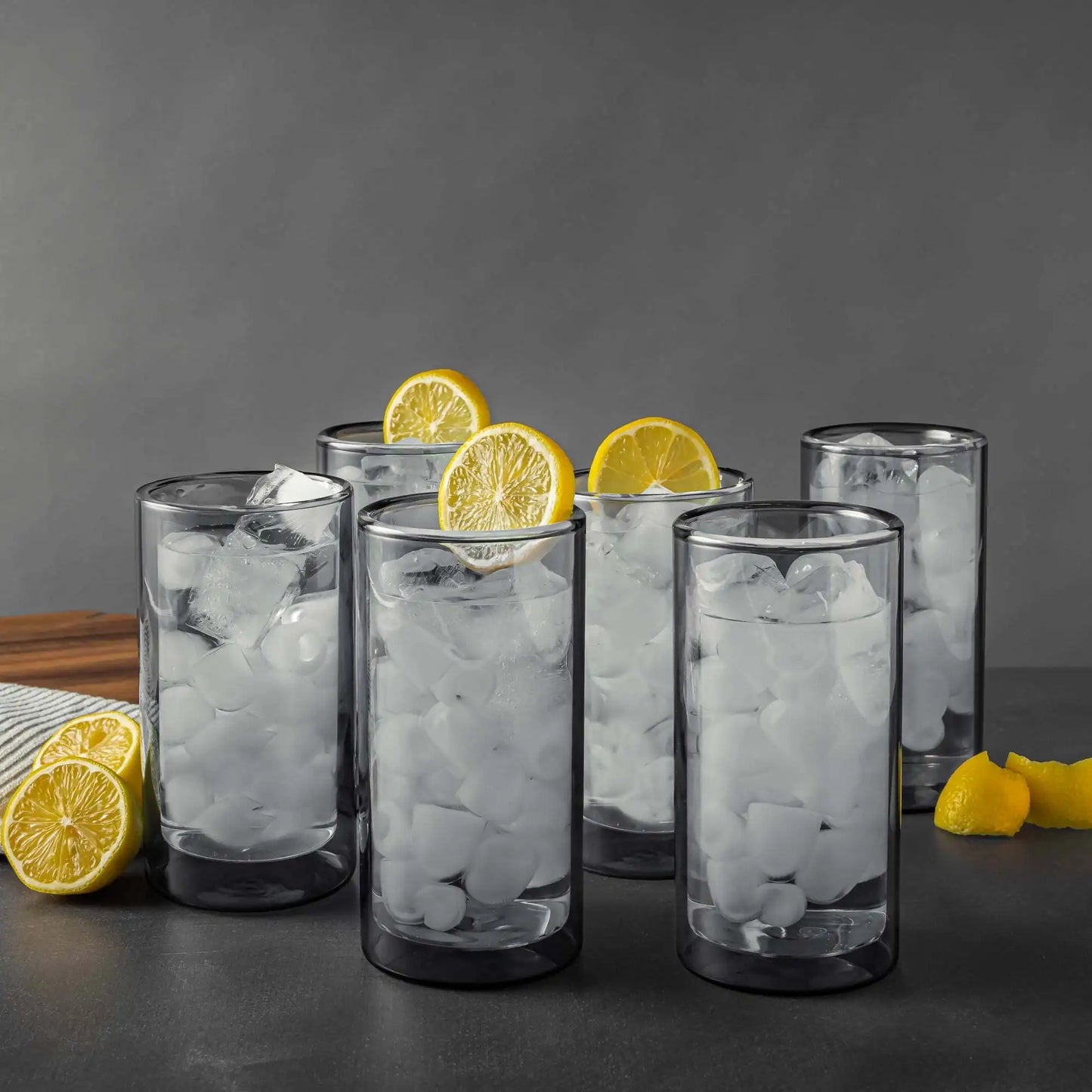 Double Wall Glass Set Insulated Drinking Glasses For Iced Beverages