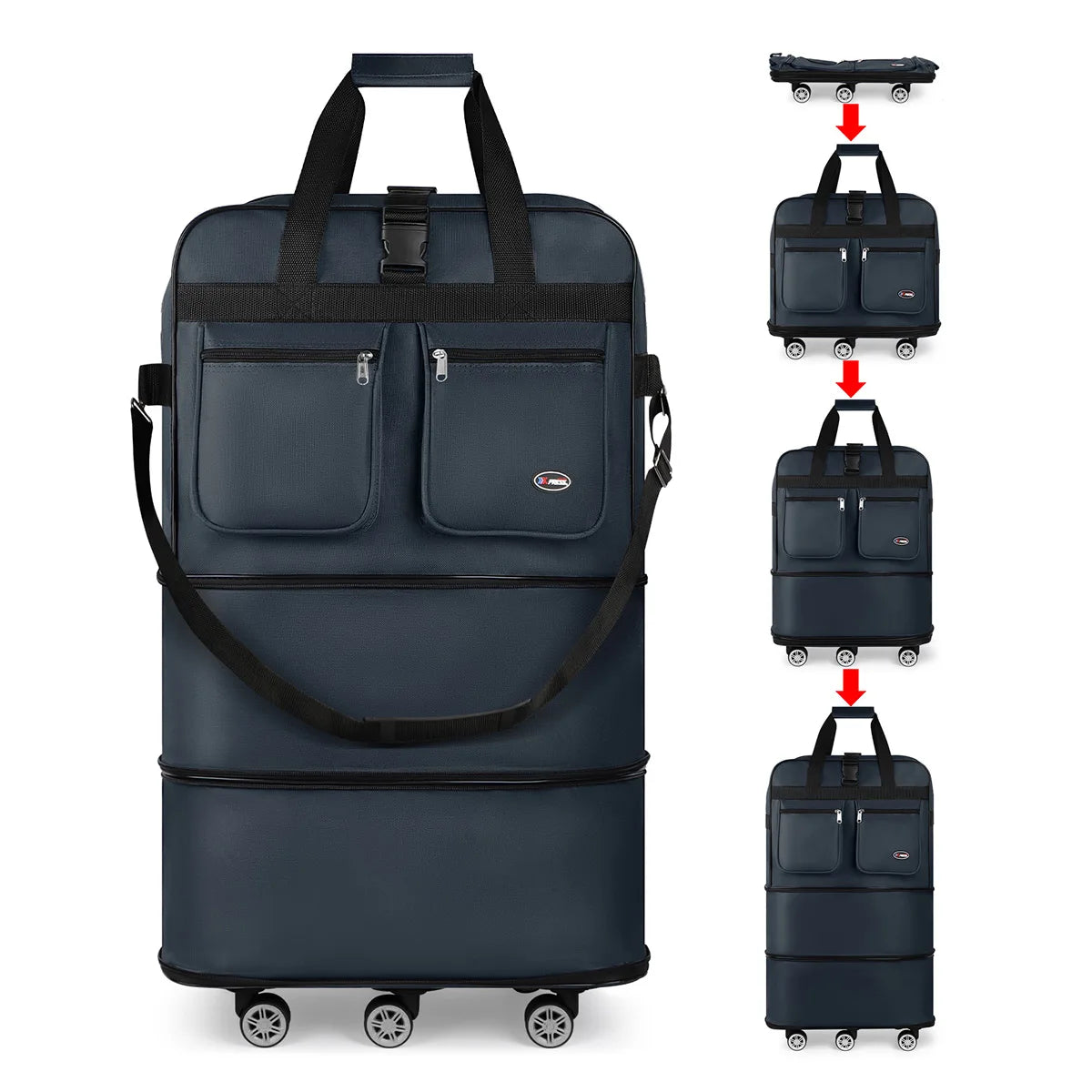 New York XPress Foldable Travel Bag With Wheels Expandable Duffel