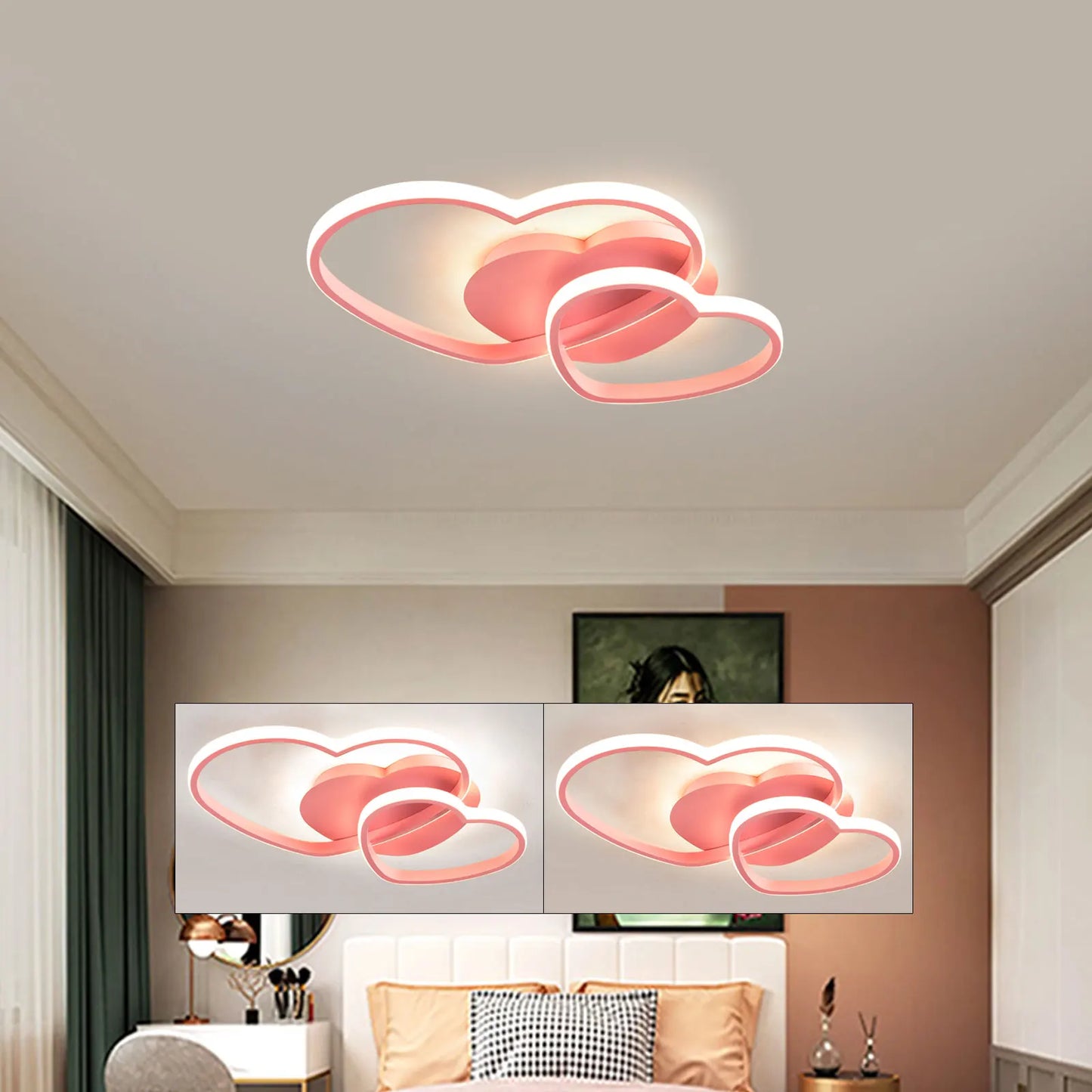 Heart Shaped Ceiling Light Modern Iron Acrylic Fixture