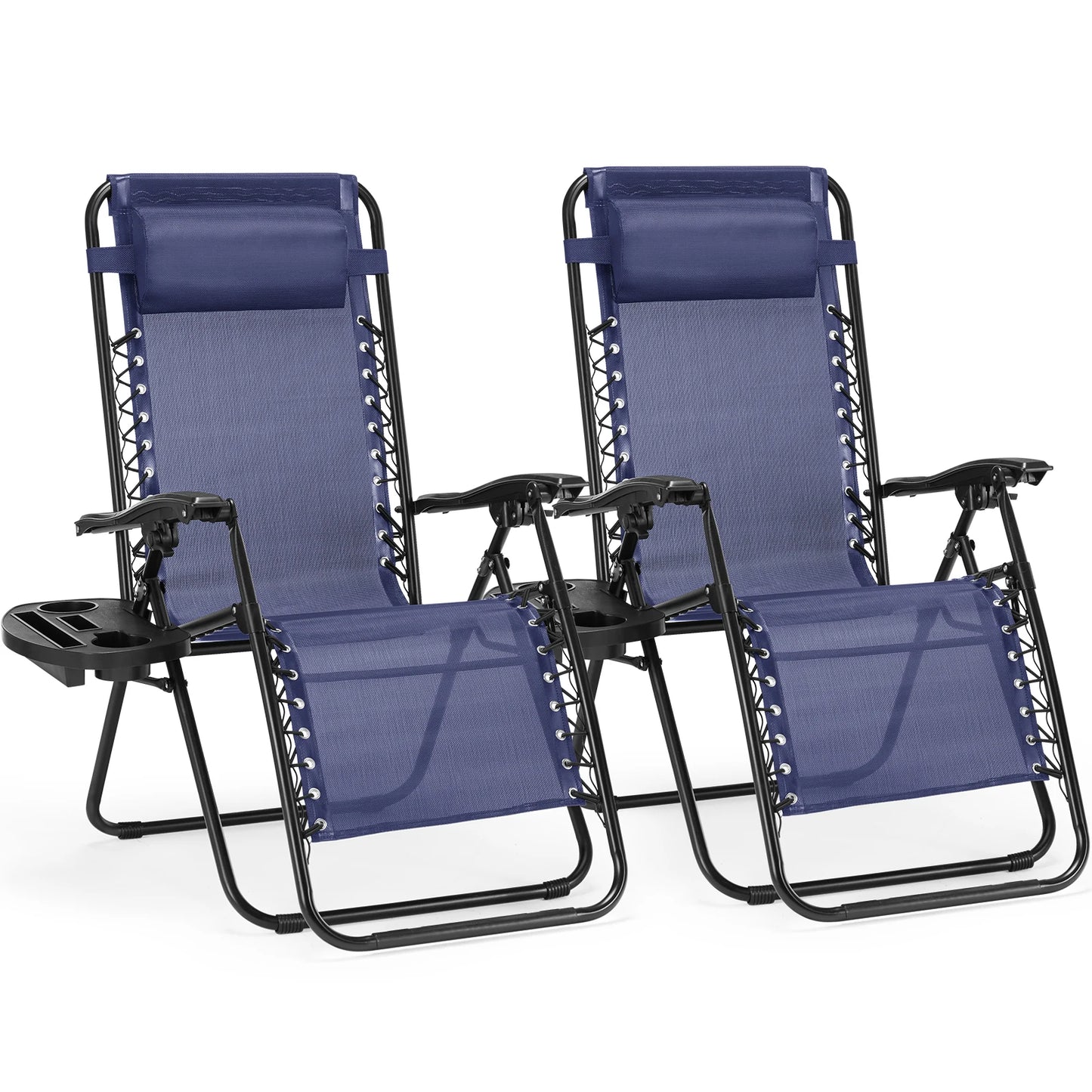 JHK Zero Gravity Portable Recliner Outdoor Lounge Chair With Cup Holder