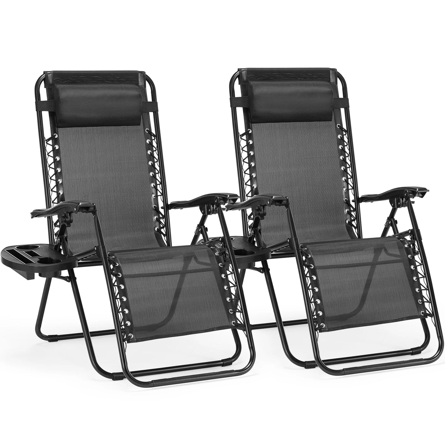 JHK Zero Gravity Portable Recliner Outdoor Lounge Chair With Cup Holder