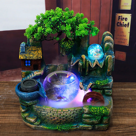 Desktop Fountain Waterfall Indoor Decor Landscape Rockeries Ornaments