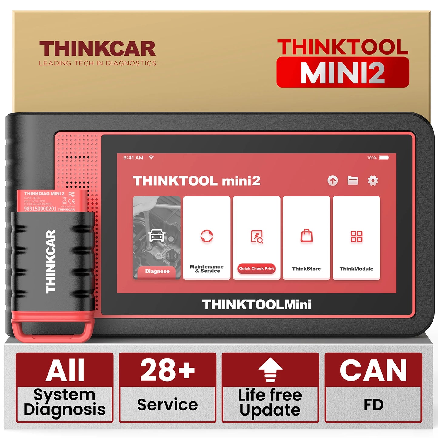 Thinkcar Thinktool Mini 2 CANFD Car Diagnostic Tool OBD2 Scanner