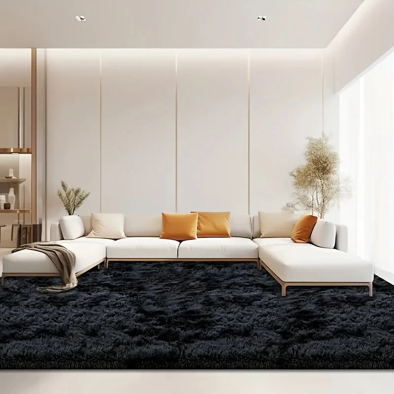 Geometric Plush Polyester Area Rug for Living Room and Bedroom