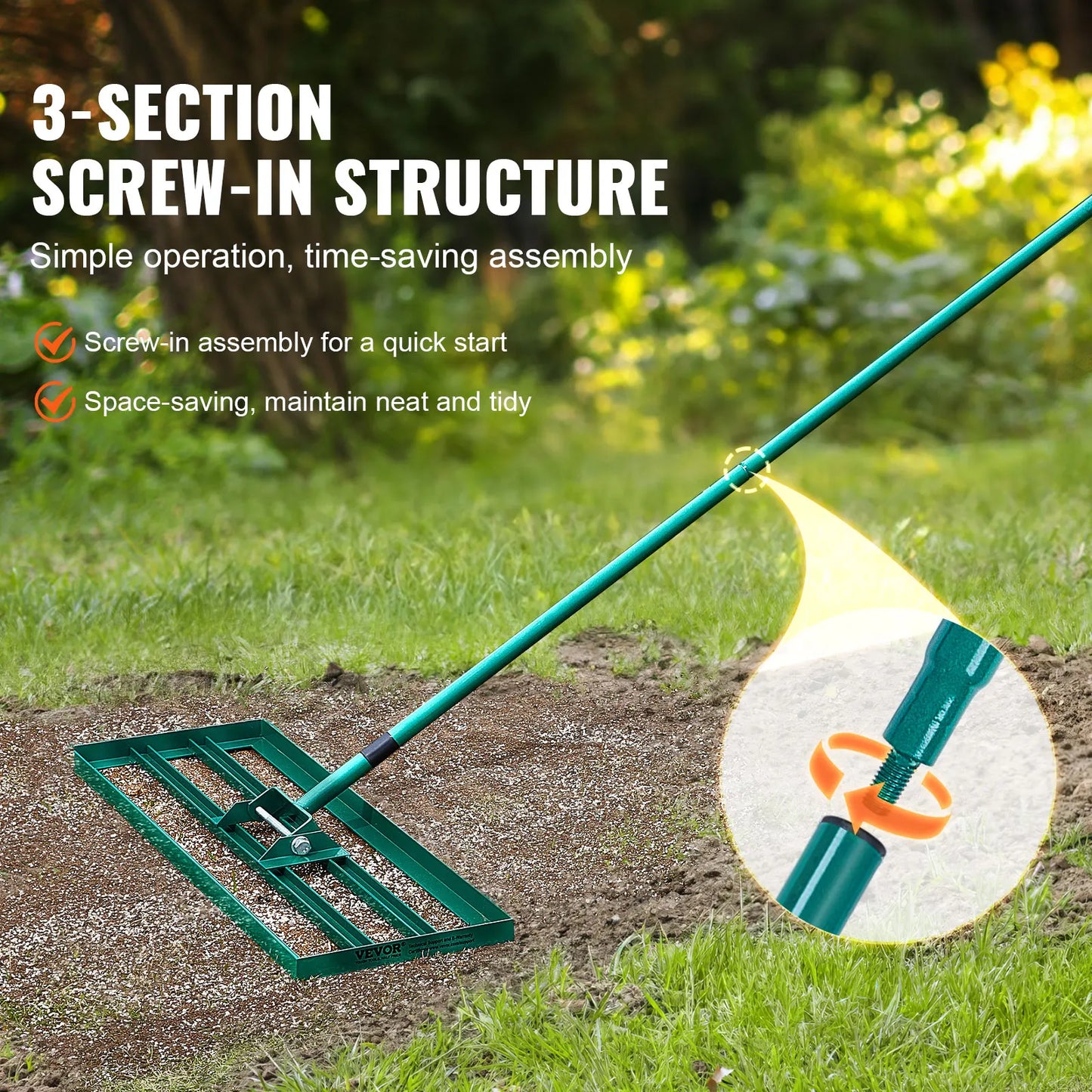 Lawn Leveling Rake Heavy Duty Garden Leveler Tool For Yard