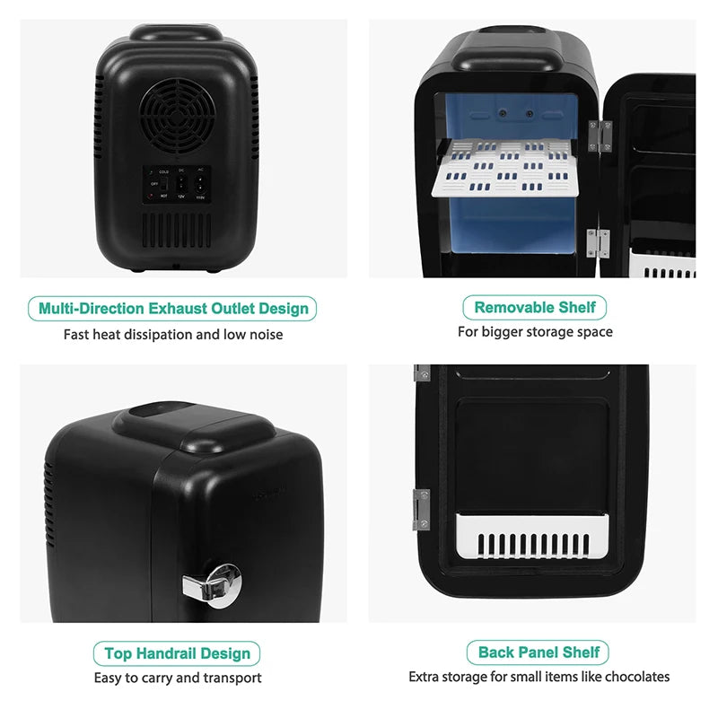 Crownful Mini Fridge For Makeup Skincare Refrigerator AC DC Car