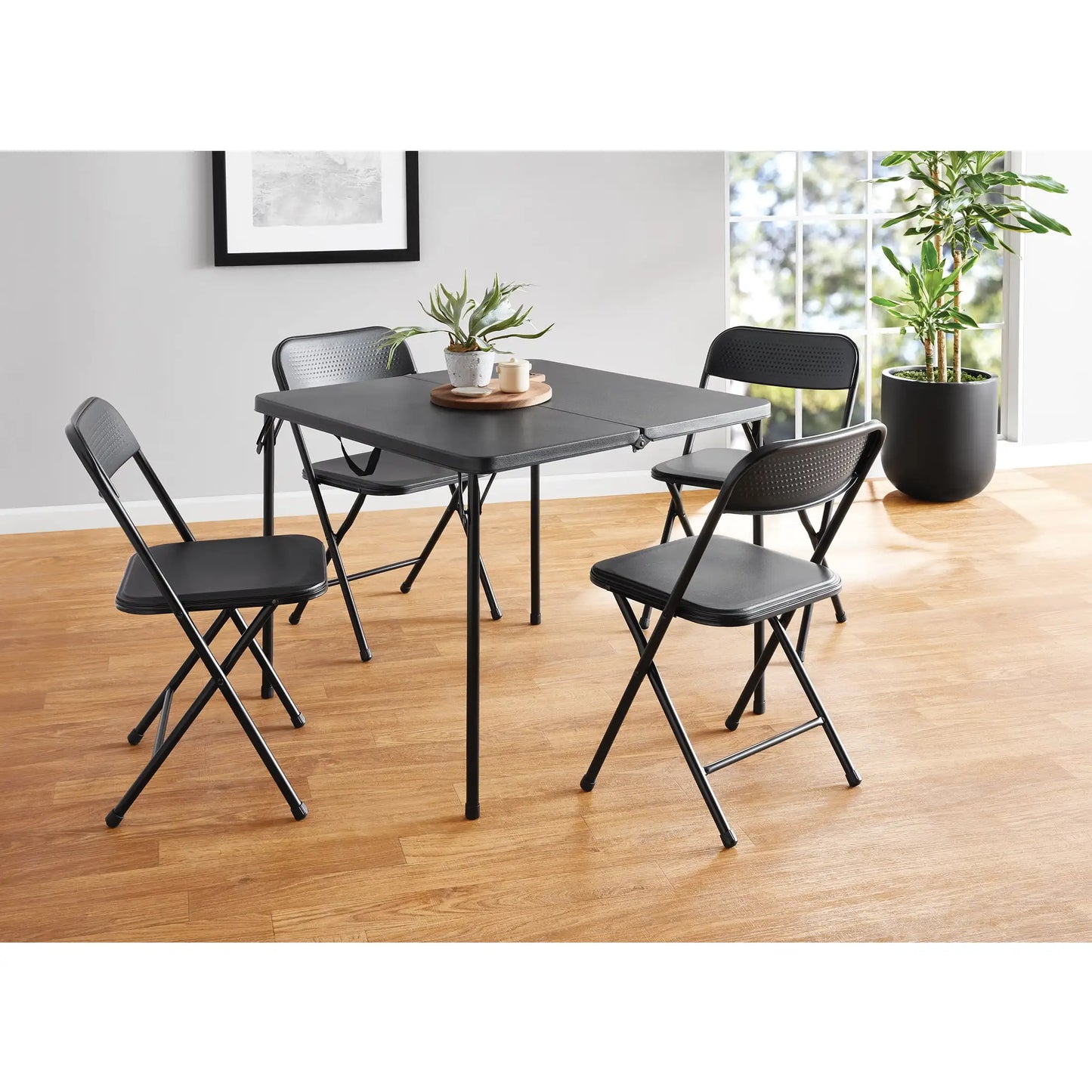 XMSJ Five Piece Resin Folding Table And Chairs Set Home