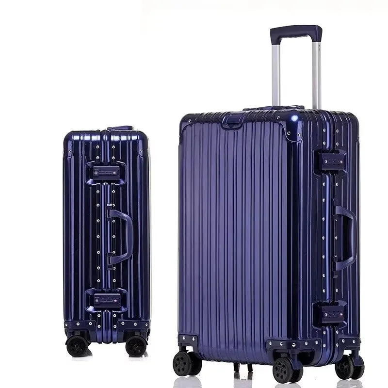 NONECN Aluminum Magnesium Alloy Travel Luggage Rolling Suitcase